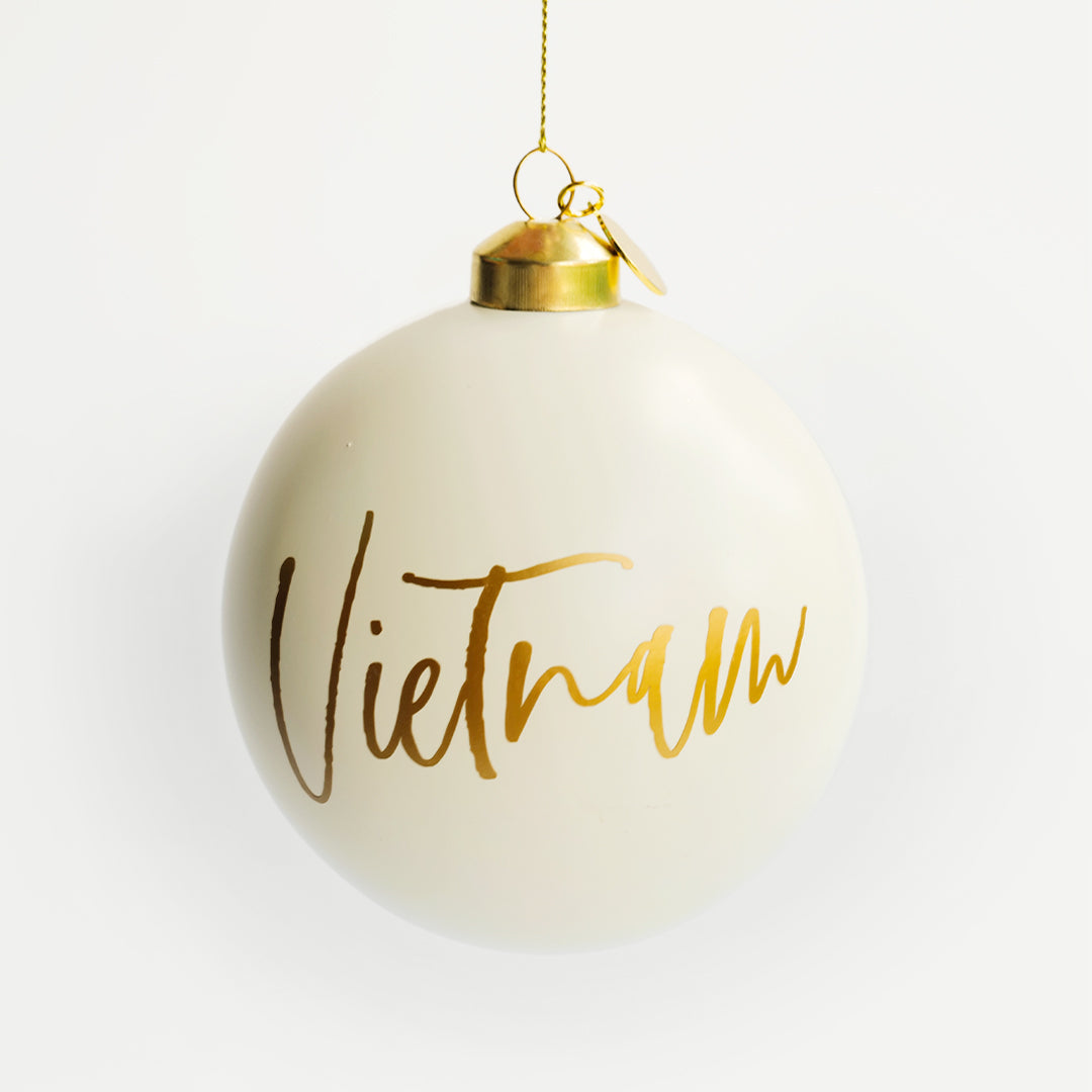 personalized white bauble