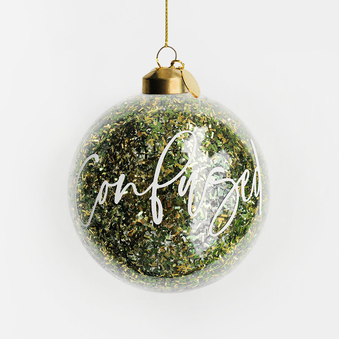 Personalized Glass Bauble | Disco Green