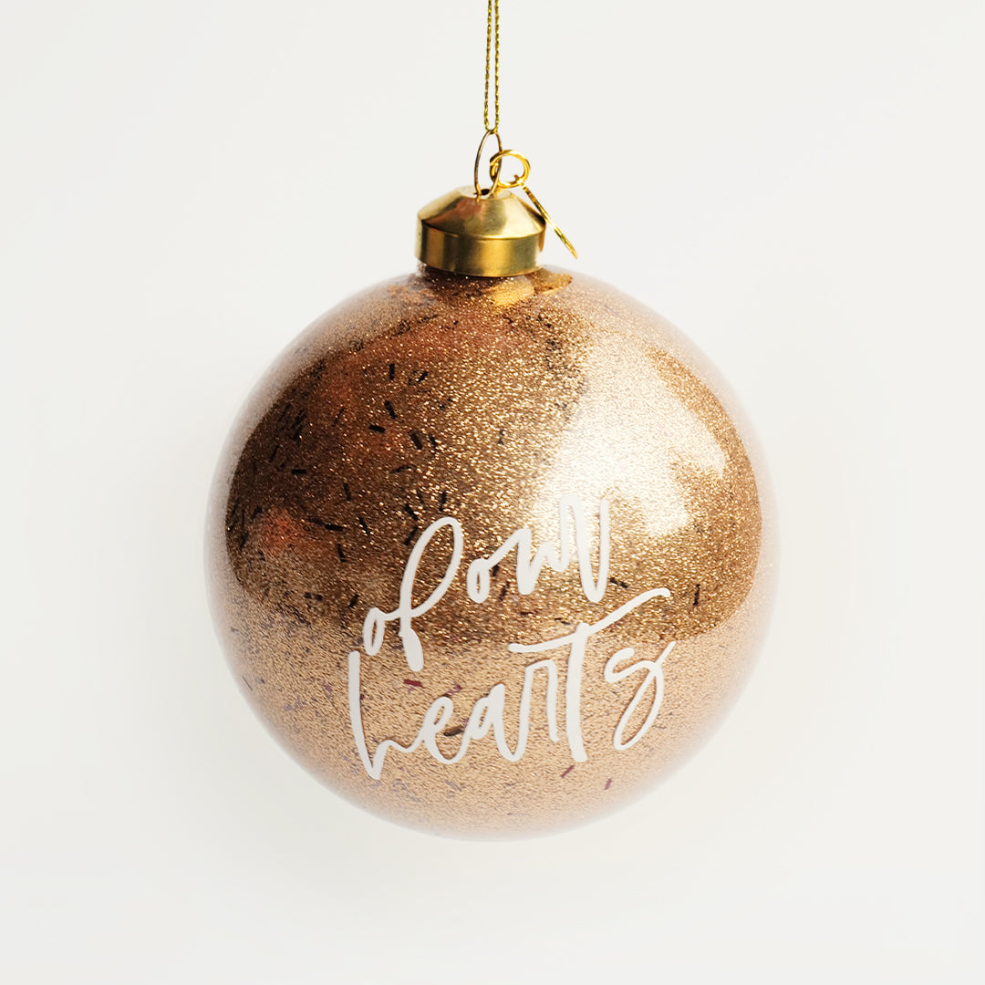 personalized gold glitter bauble