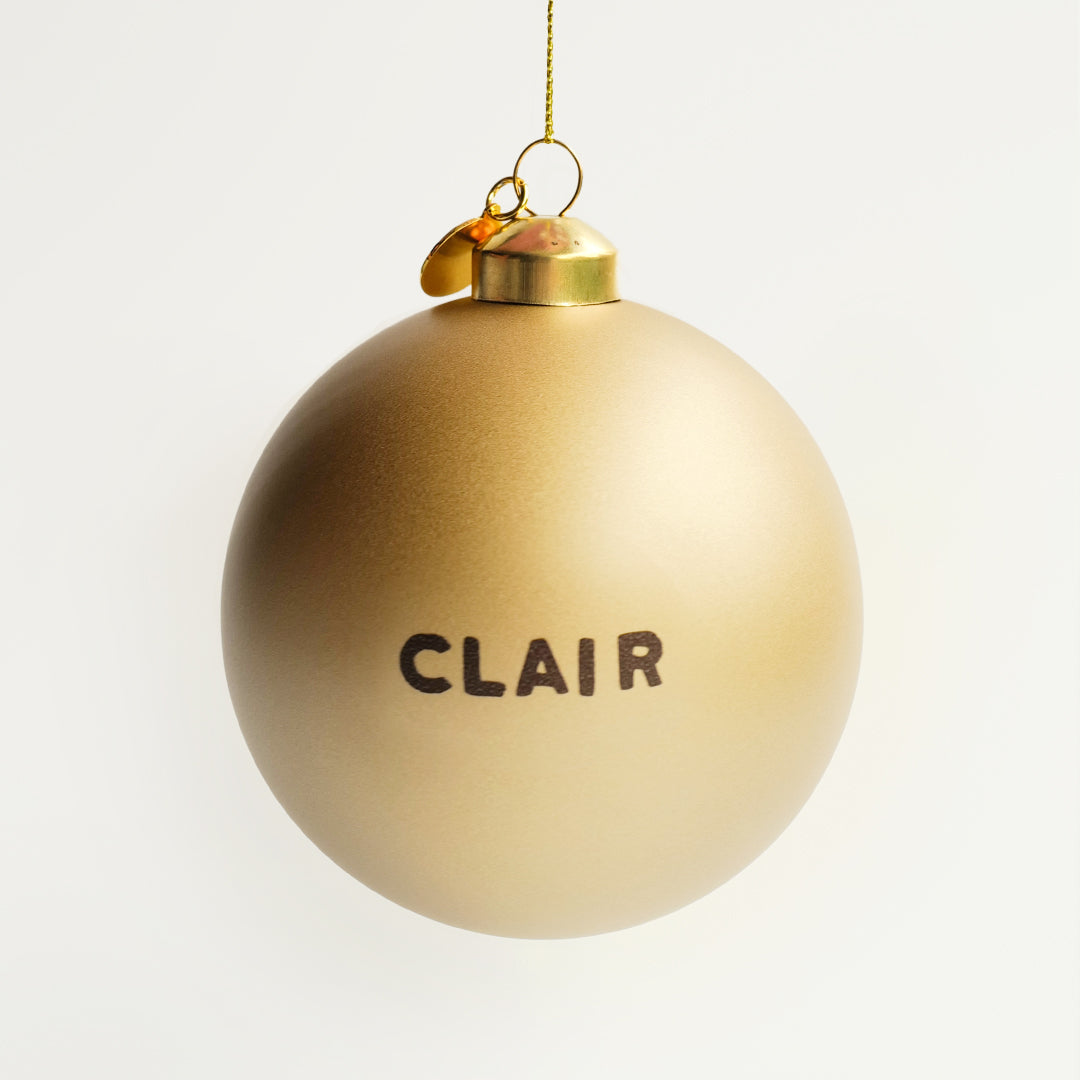 personalized gold bauble