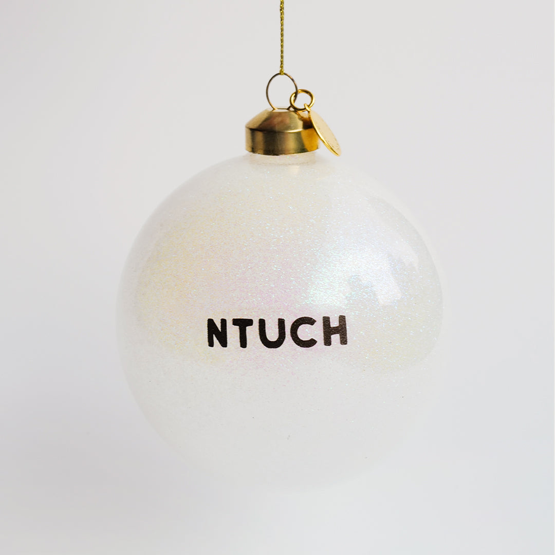 Personalized Glass Bauble | Pearl White