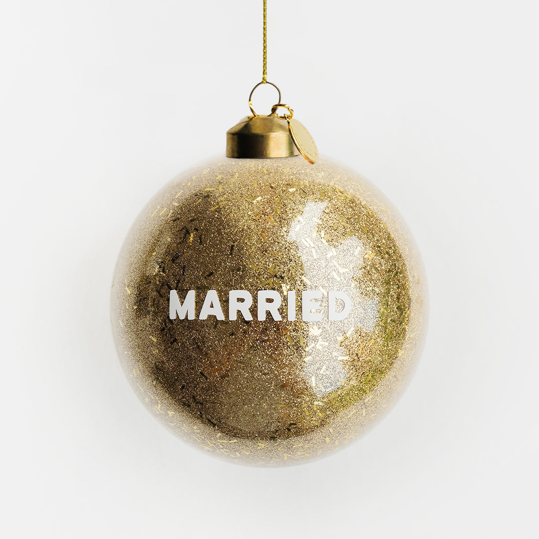 Personalized Glass Bauble | Stardust Gold