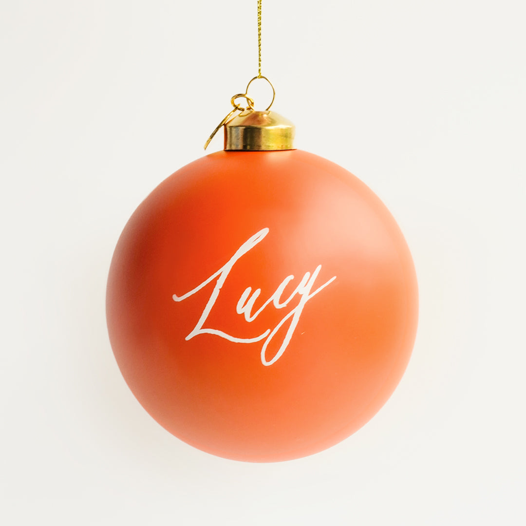 personalized orange bauble