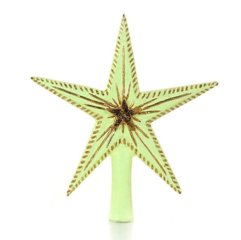 Cody Foster 5 Point Double Star Tree Topper Neon Yellow