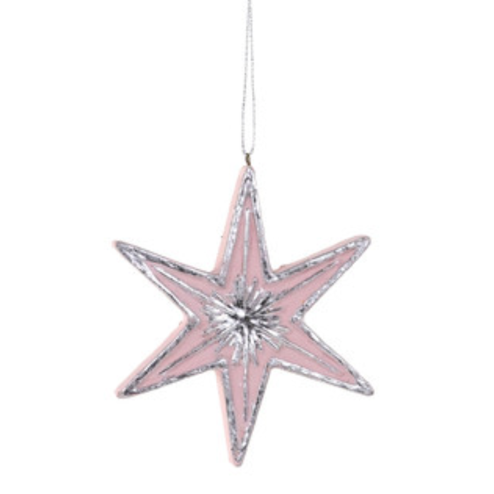 6 Point Etoile Ornament - Blush Silver