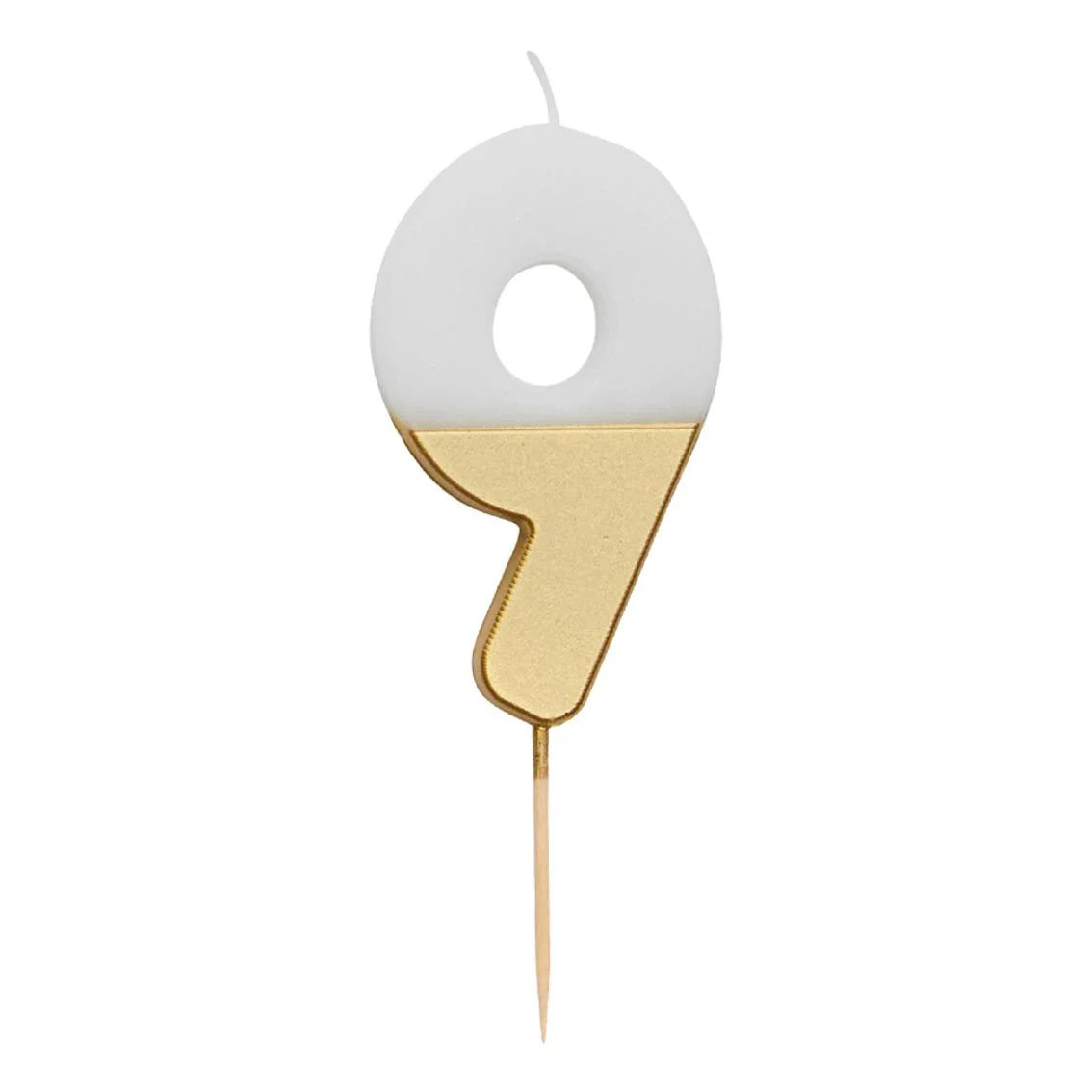 Gold & White Number Candles