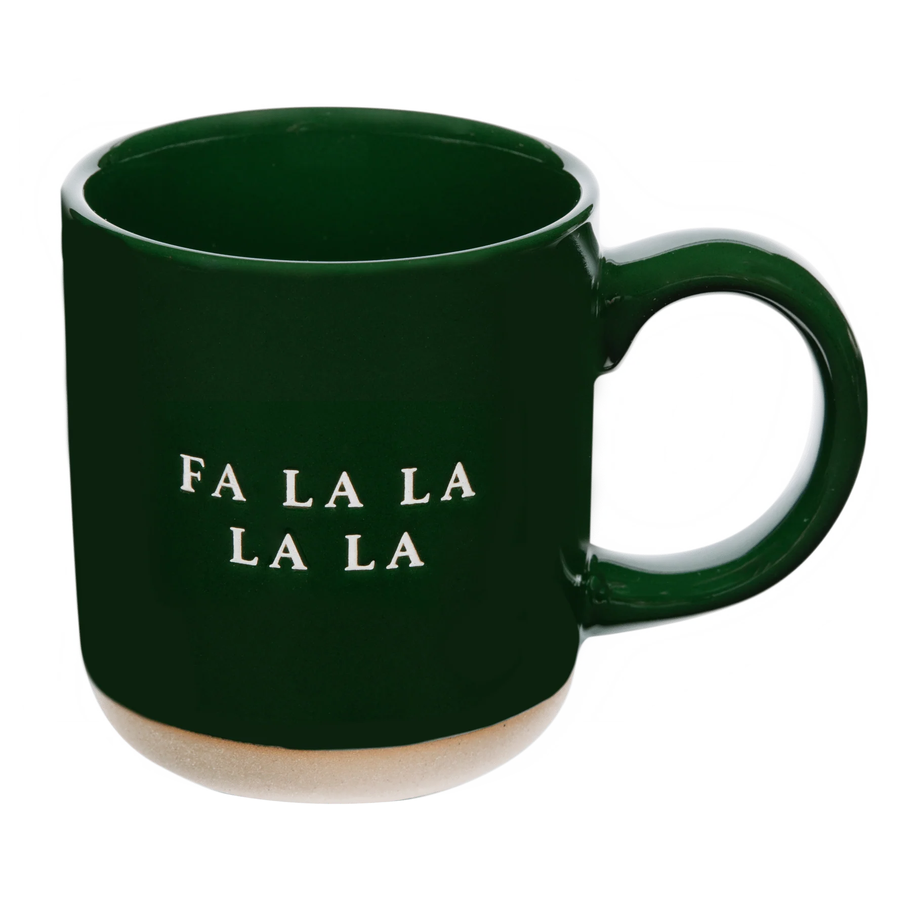 Fa La La 14 oz Green Stoneware Coffee Mug | Sweet Water Decor