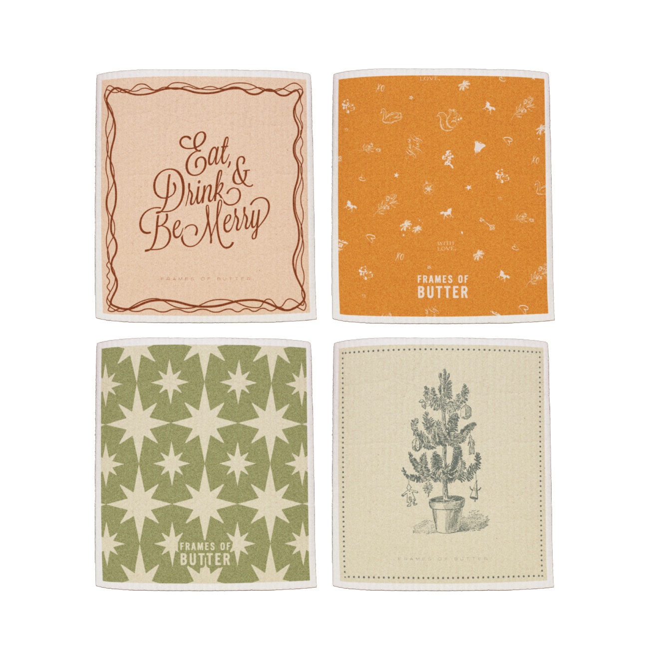 December Stories Cellulose Cloths (Set of 4)