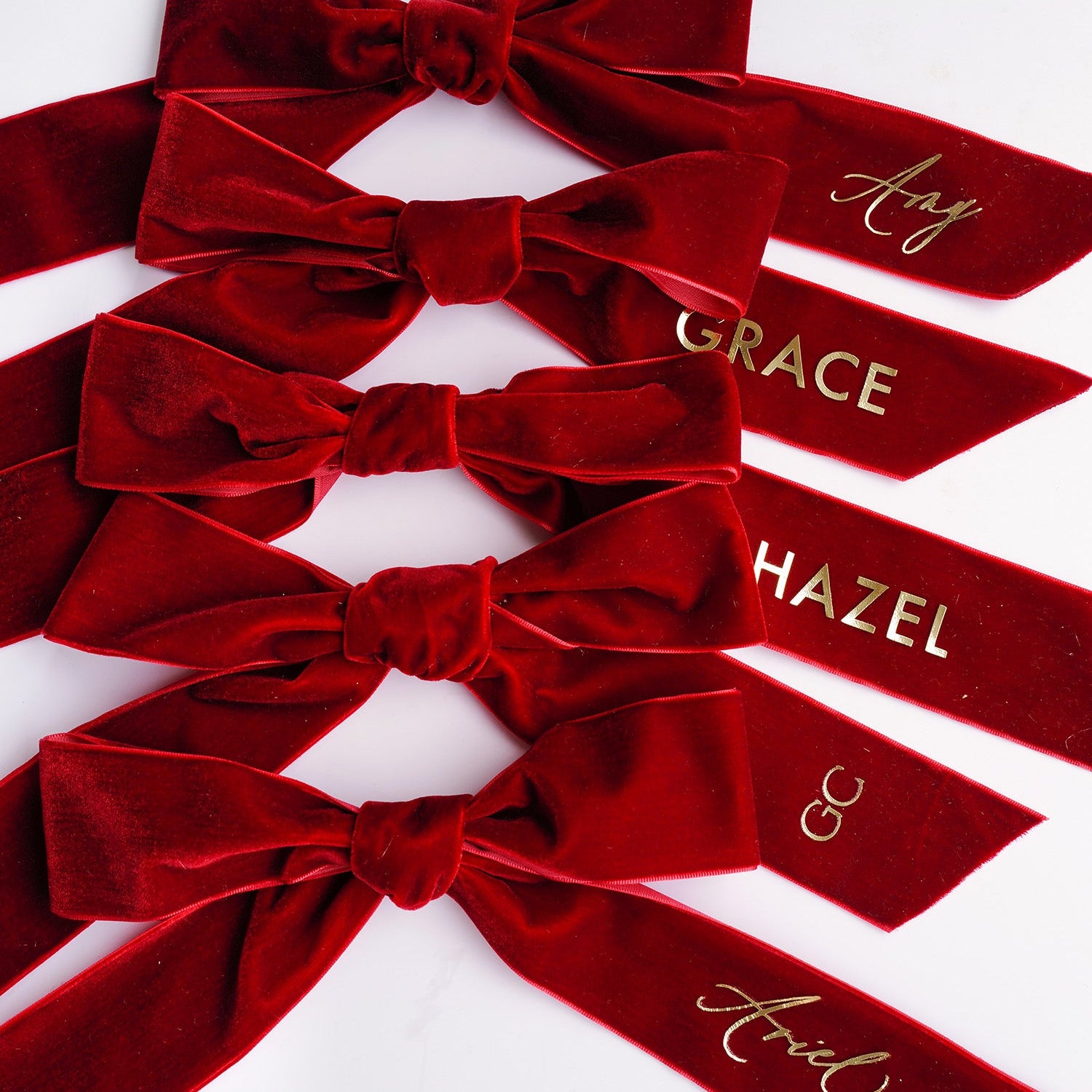 Personalized Velvet Bow