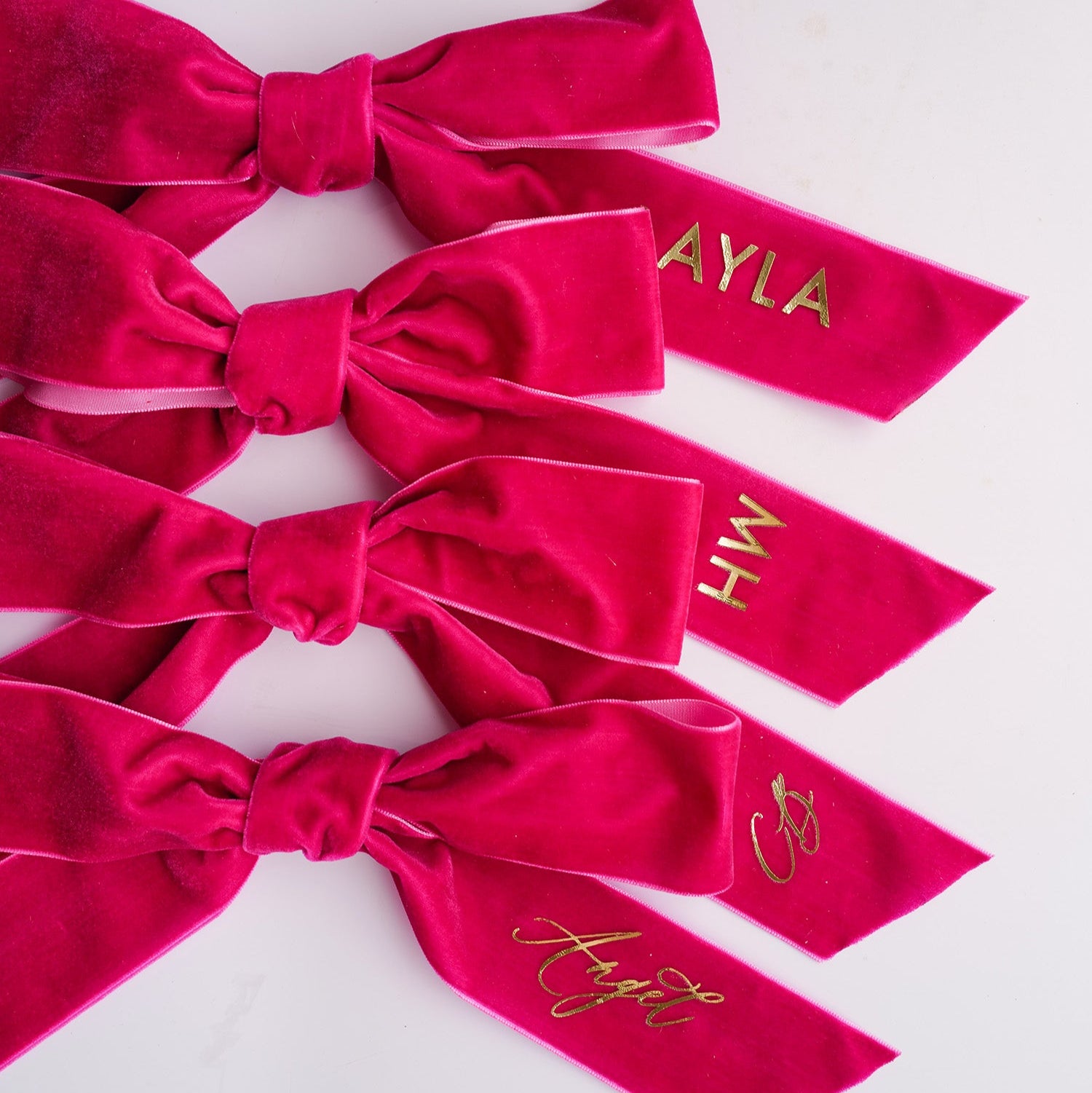 Personalized Velvet Bow