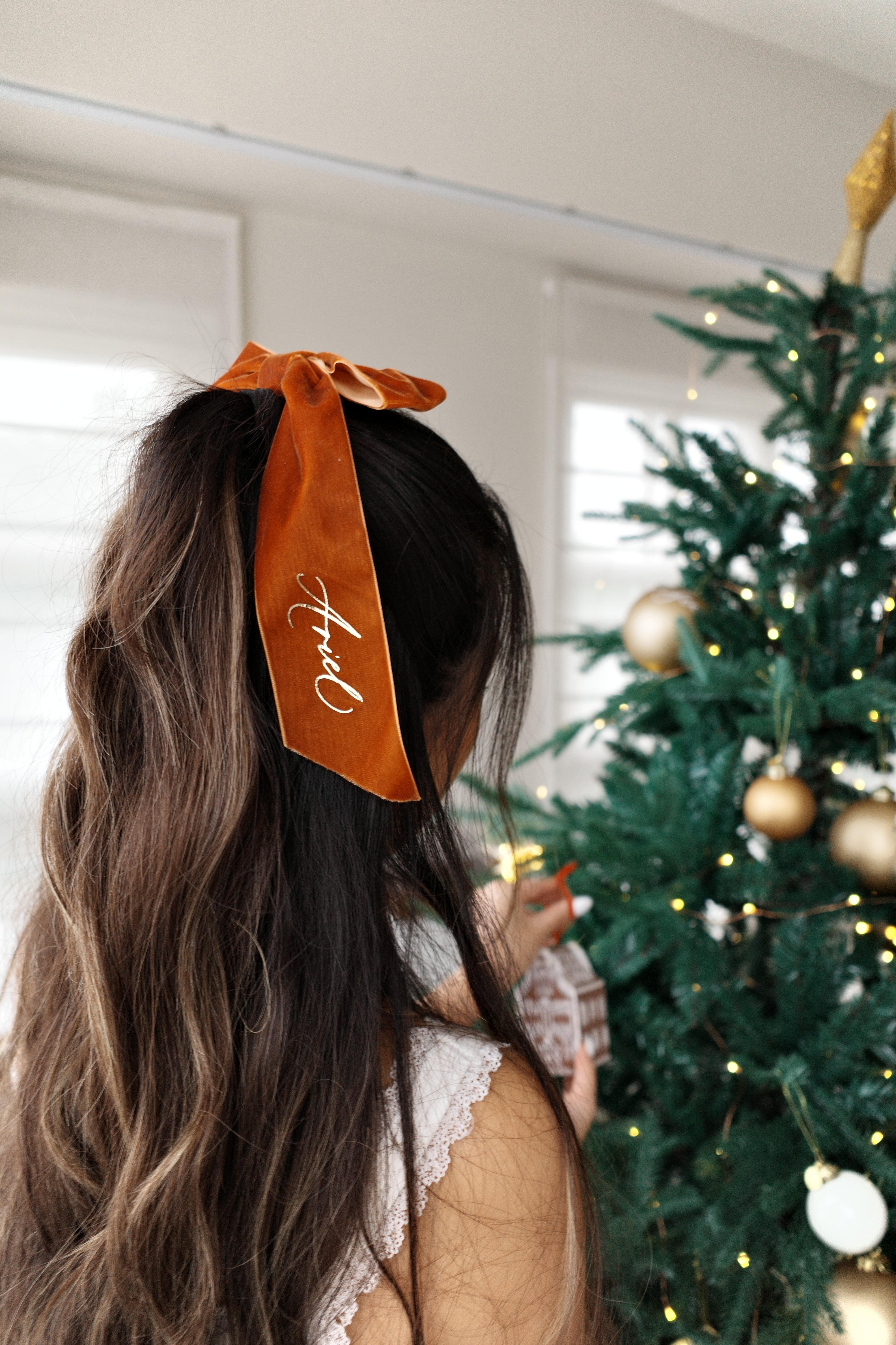 Personalized Velvet Bow