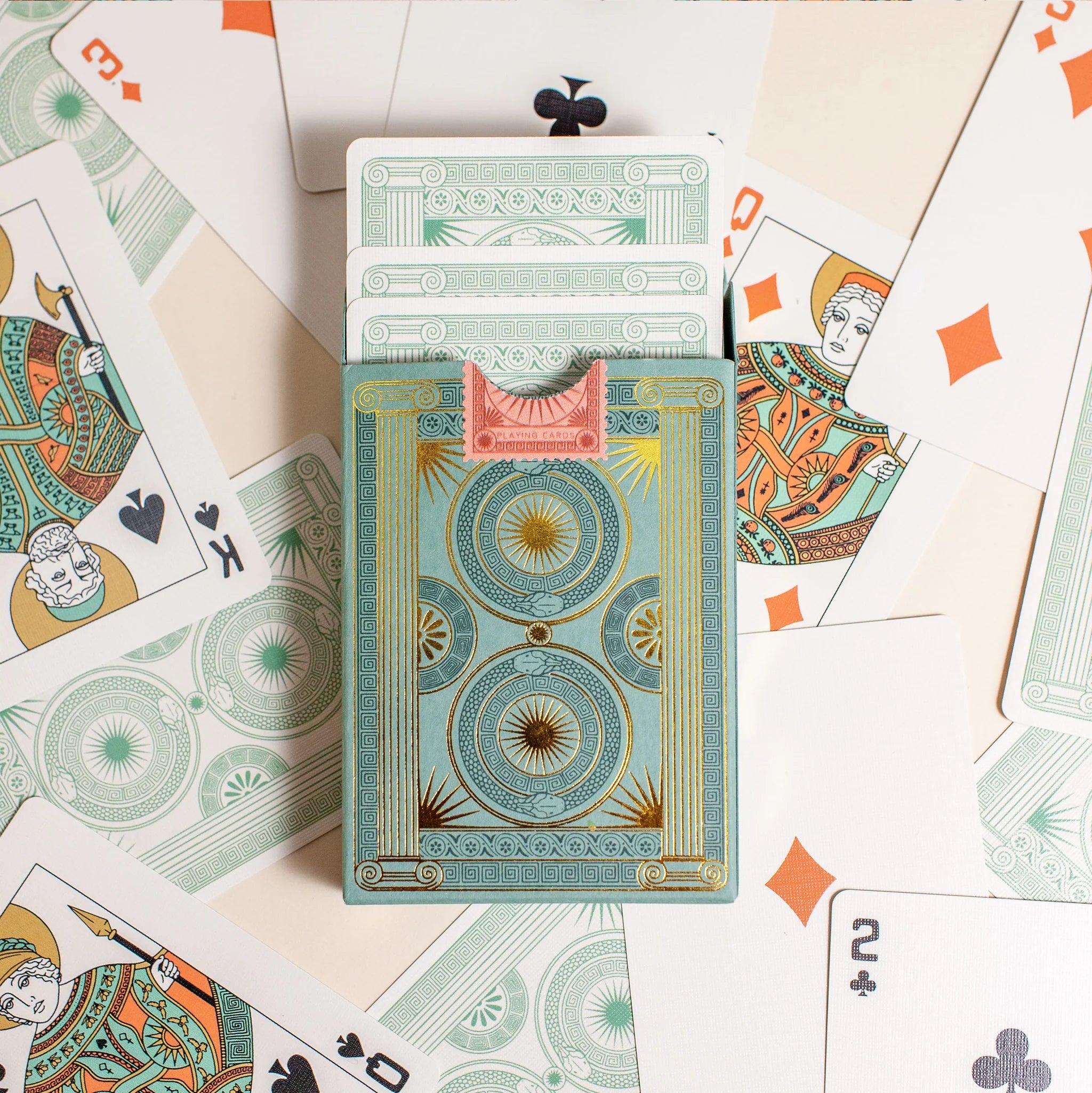 The Olympia Playing Cards in Sage Green