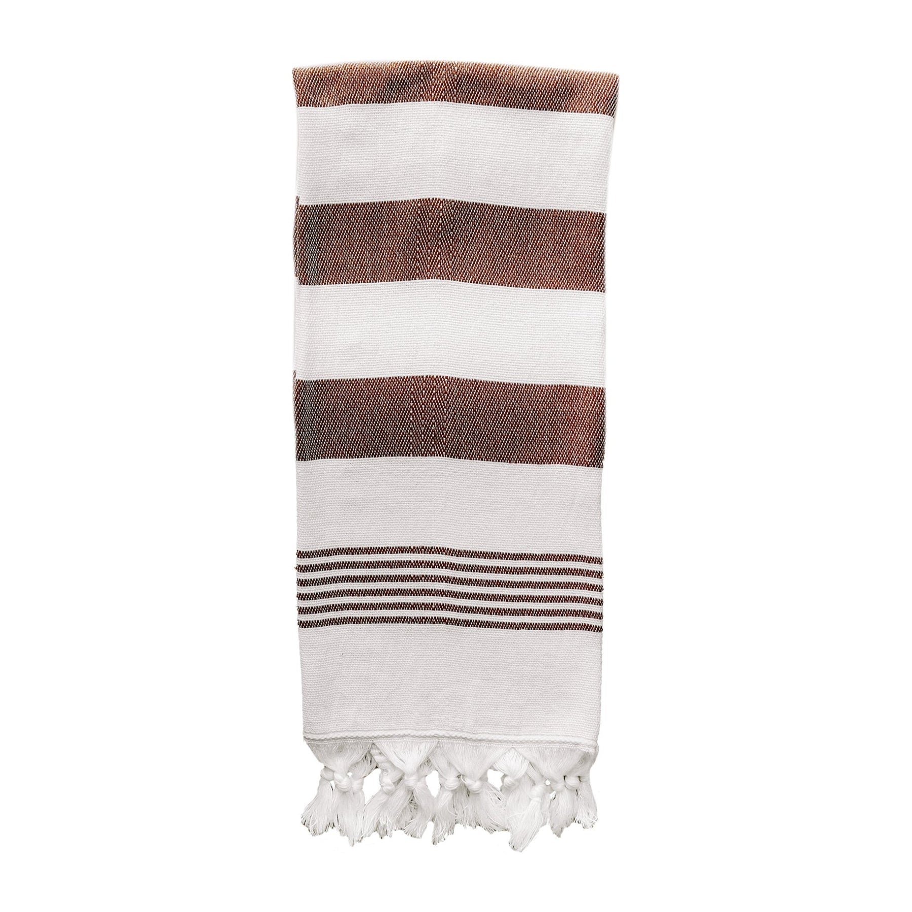 Turkish Cotton + Bamboo Hand Towel - Neutral Stripes | Sweet Water Decor