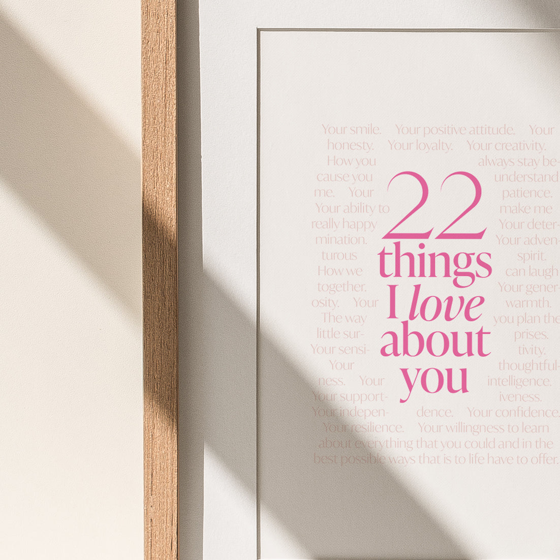 Wall Print｜Things I love about you