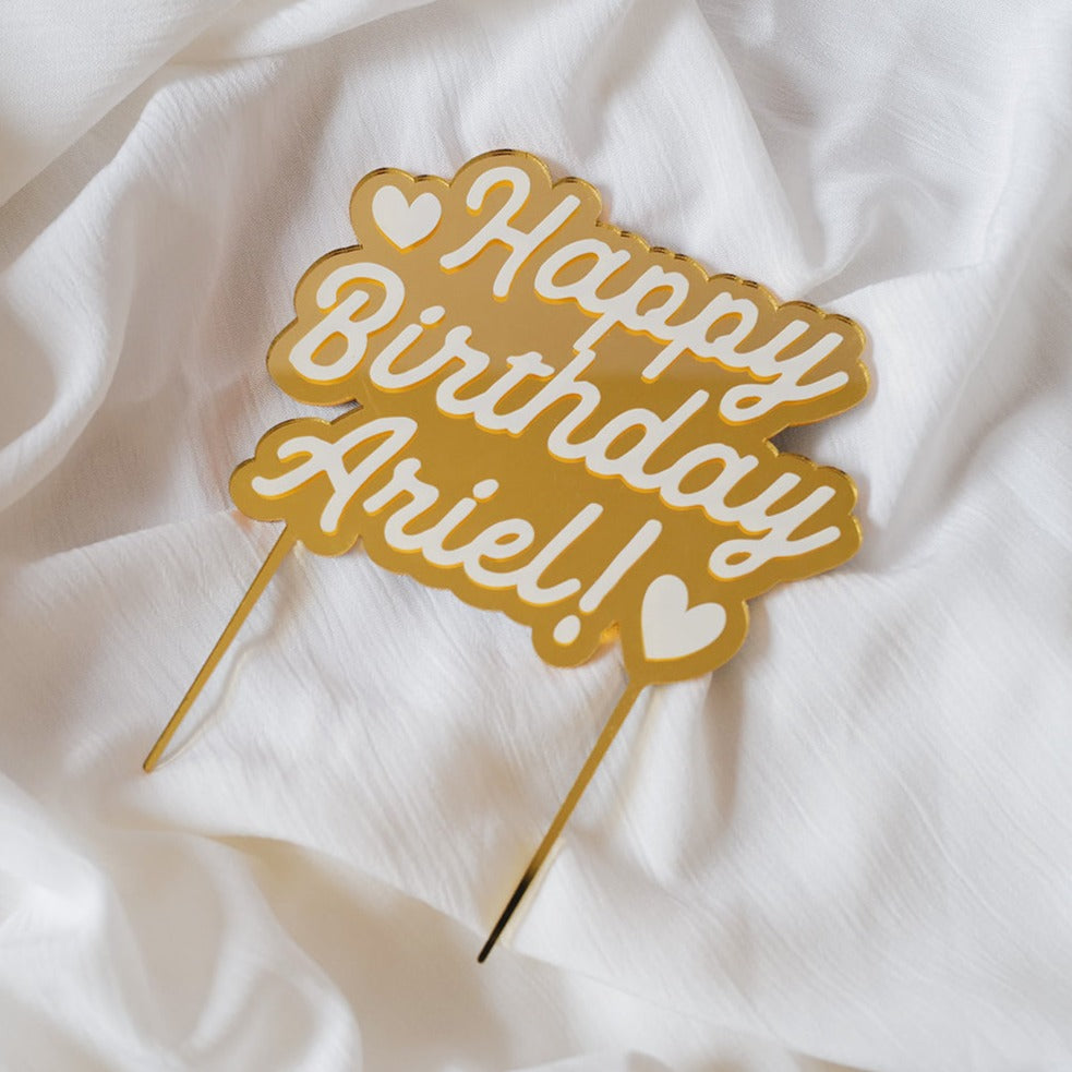 Gold Personalized customised Cake Topper 客製化蛋糕插牌