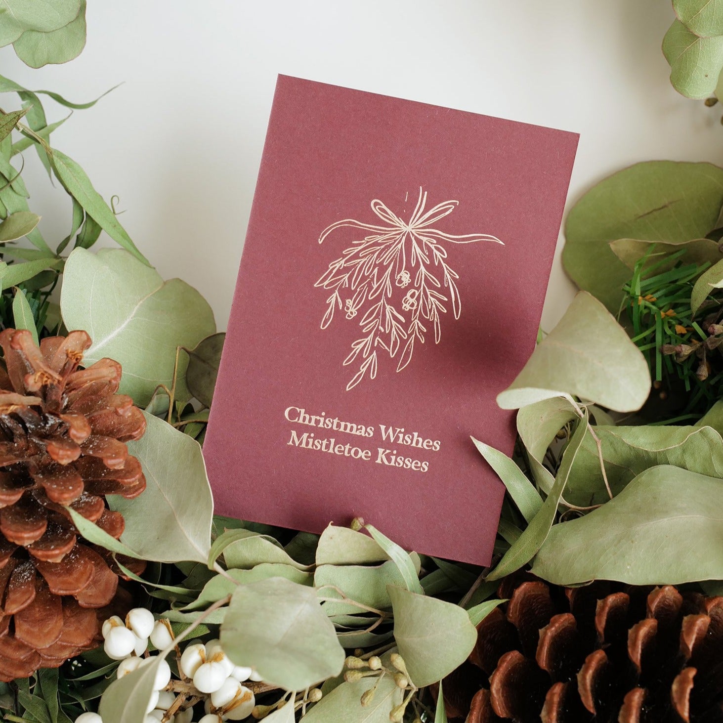 Mistletoe Kisses 聖誕卡片